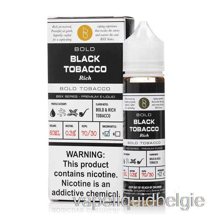 Vape België Zwarte Tabak - Bsx Serie - 60ml 3mg